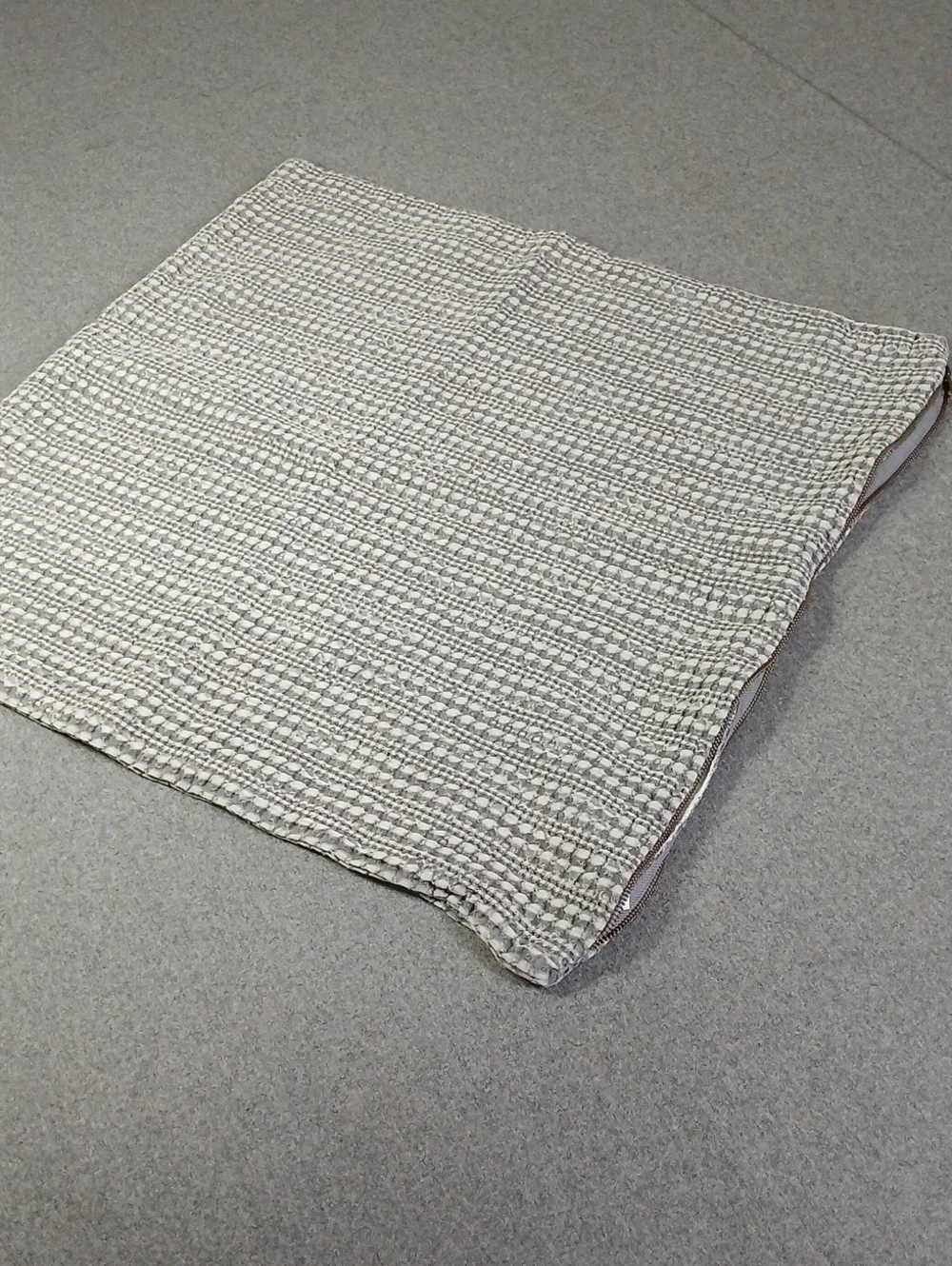 Pottery Barn cotton Textured Light Gray Accent Pillow Cover with Woven design